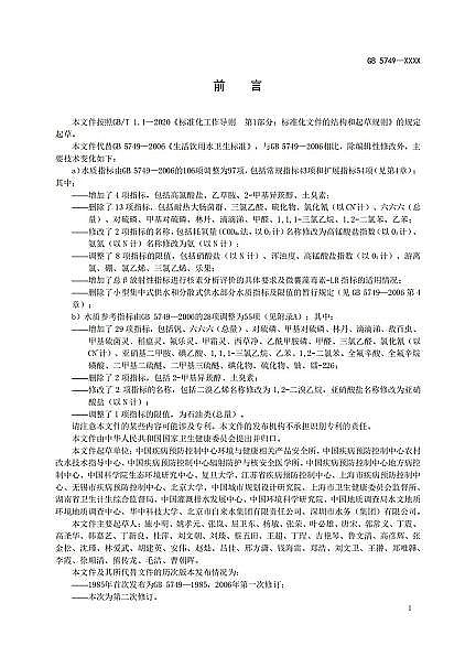 2022年石英砂濾料廠家重磅 | 《生活飲用水衛生標準》(GB5749-2022)正式發布!